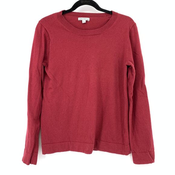 J. Crew Mercantile Crew Neck Pullover Sweater Womens Size Medium Red Wool Blend - Picture 1 of 6